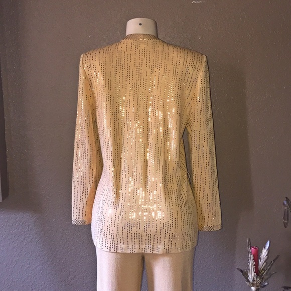 St.John Knit Evening shimmer pant suit - Picture 3 of 7
